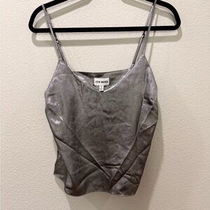 ✨ NWT Steve Madden Metallic Gray Camisole – SZ S ✨